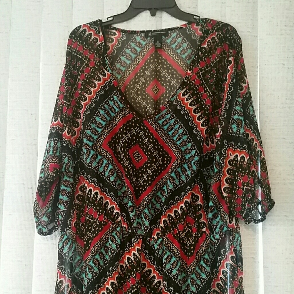 SOLD (SOLD) INC. AZTEC COLD SHOULDER DRESS - Picture 3 of 8